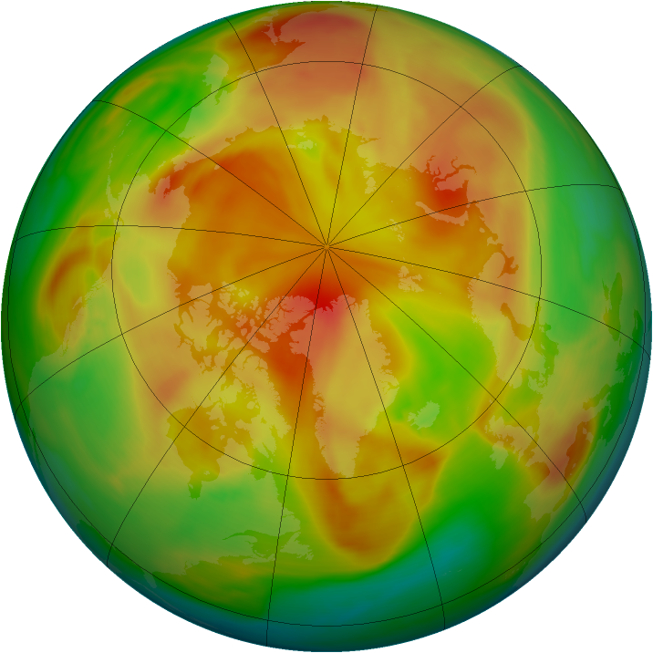 Arctic ozone map for 16 April 2005